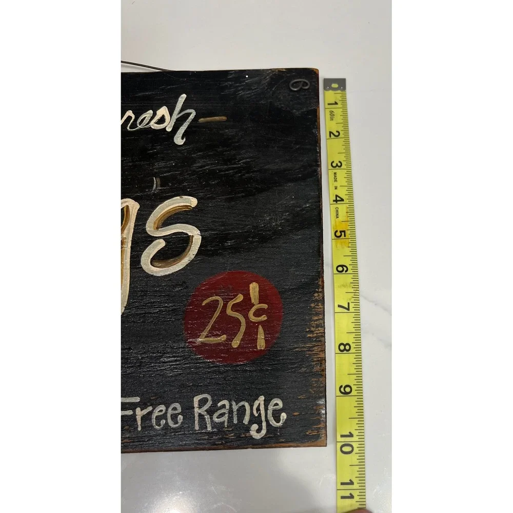 Rustic Hand Painted Wooden Farm Fresh Eggs Sign 25 Cents Free Range CountryDecor